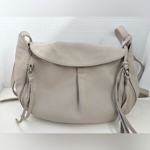 Vince Camuto Pebbled Leather Shoulder Bag in Light Taupe